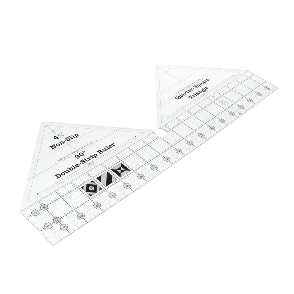 Tubayia 90 Degree Double Strip Quilting Template Ruler DIY Sewing Craft for Clothing Design Drawing Cutting