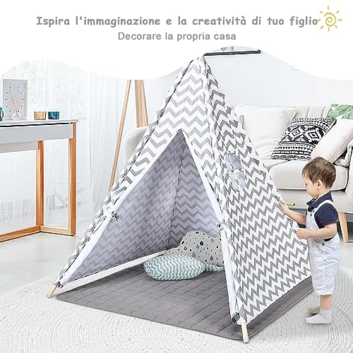 COSTWAY Tenda da Gioco Indiana per Bambini, Teepee...