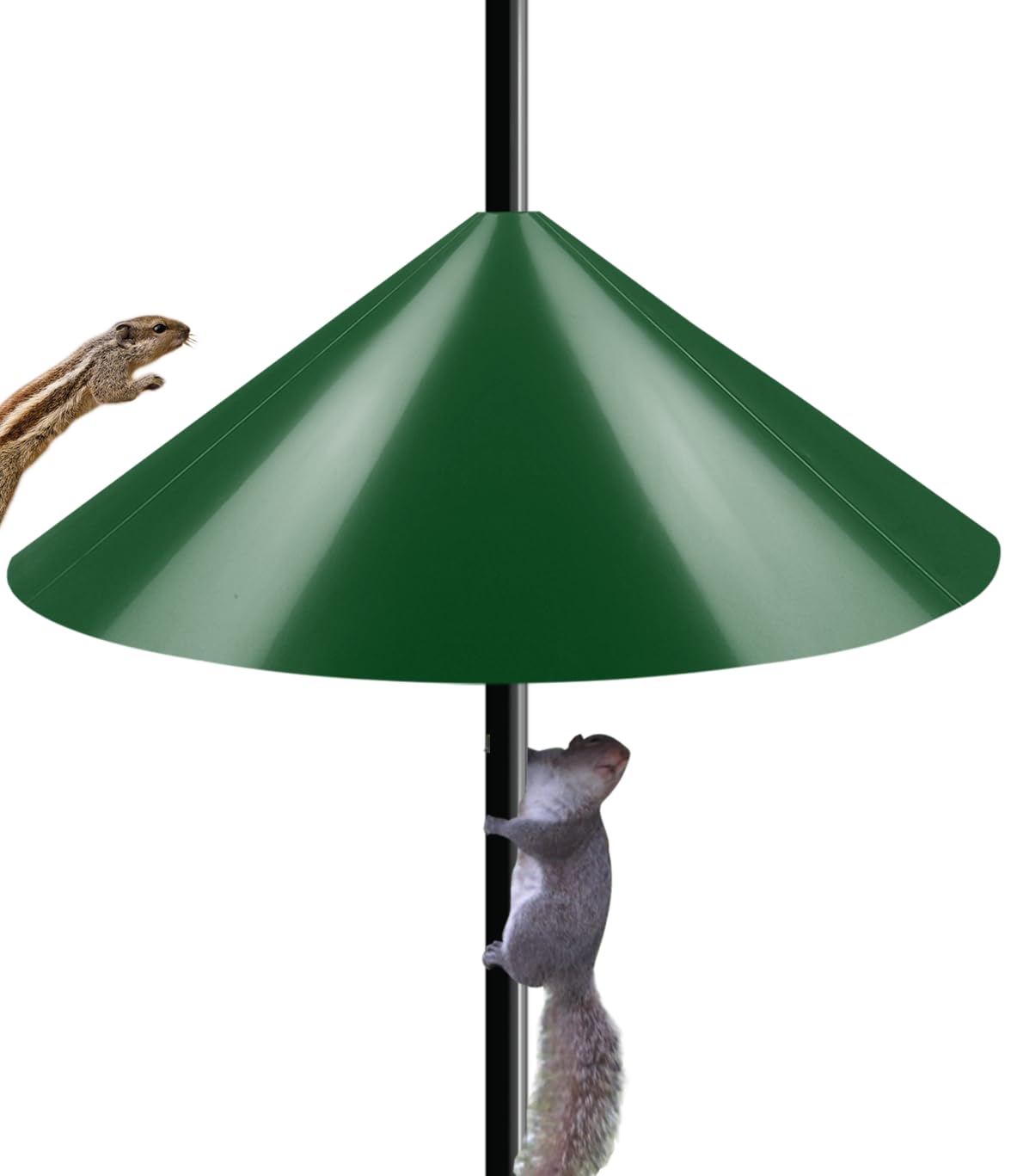 Ansionsol 19 Inch Wide Squirrel Baffle for Bird Feeder Pole, Outside Pole Mount Stopper & Bird House Guard for Outdoor Shepherd’s Hook, Green, 1 Pack — image 1