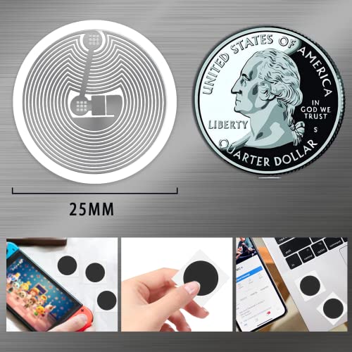 Image of 10 pcs NFC Stickers NFC Tags Black NTAG215, BABIQT Rewritable NFC 215 Tag Round NFC Labels 25mm (1 inch) NFC Chip Compatible with iOS TagMo and All NFC-Enabled Devices