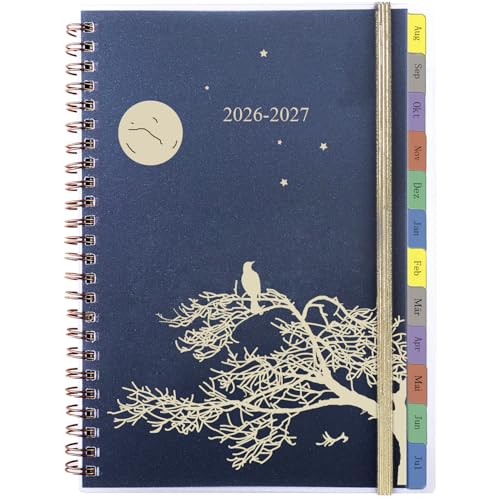 Kalender 2026 2027 A5 Schülerkalender 2026/27 1 Woche 2 Seite mit Tabs Innentasche Spiralbindung Wochenplaner/Terminplaner Ringbuch Schulplaner Hausaufgabenheft Planer 26/27(August-Juli)