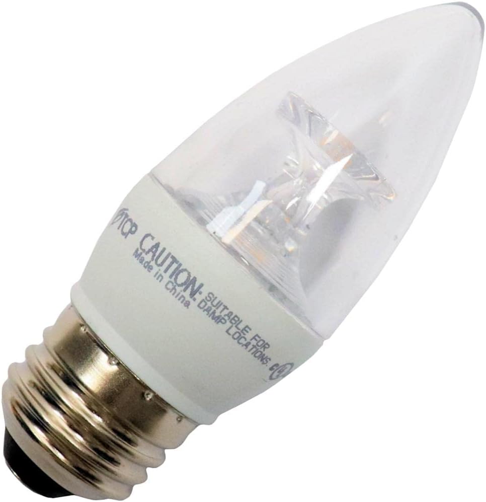 TCP LED4E26B1127K LED Bulb, B11 E26, 4W (25W Equiv.) - Dimmable - 2700K - 200 Lm.