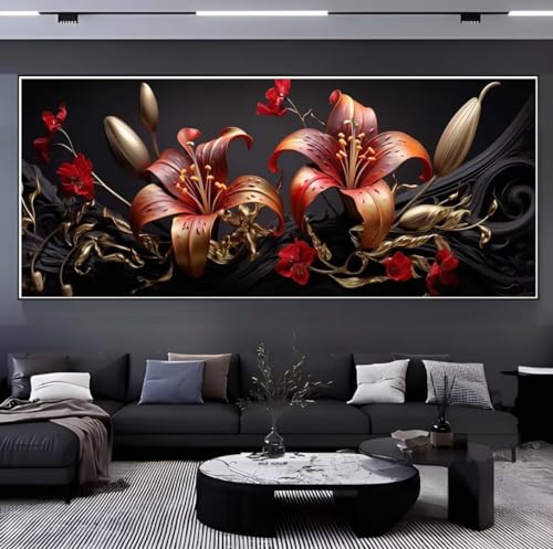 Diamond Painting Fleur 85x215 cm - Kit Complet Broderie Diamant 5D Grand Format