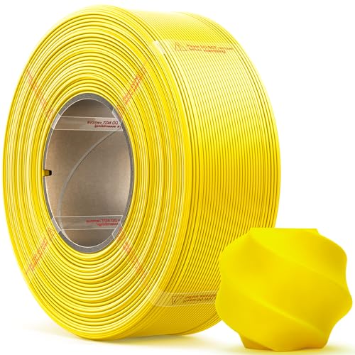 Image of PLA Basic, Pre-Dried Refill Filament 1kg (2.2lbs) for Reusable Spools, 1.75mm Spool-Less 3D Printing Filament, Compatible with Bambu Lab 3D Printers - Yellow