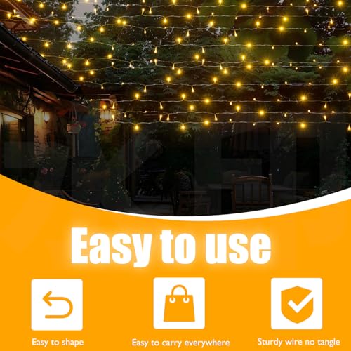 CNMTCCO Fairy Lights, 50 LEDs Battery Operated String Lights for Indoor Outdoor Bedroom Lighting, Wedding Decor, Party, Garden, Christmas, Tree Decoration (5M/16.4FT Warm White) - Image 6