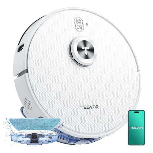 Tesvor S8Pro Saugroboter mit Wischfunktion -8000Pa Staubsauger Roboter 3in1 Roboterstaubsauger+LiDAR-Navigation+240 Min Laufzeit,APP/Alexa Steuerung,ideal für Haustierhaare,Teppiche,Hartböden.