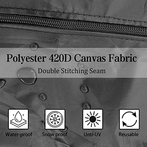 Dafoecheer Patio Umbrella Cover, 420D Waterproof Outdoor Market Umbrella Cover Fits Market Umbrella 7-11 Feet With Zipper And Rod, Black #TOP1