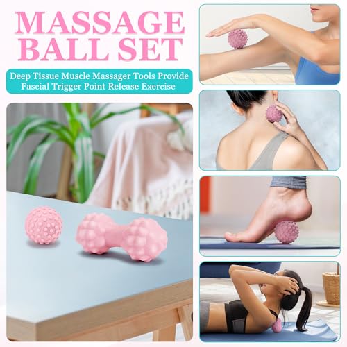 Yoga Wheel Set - Back Pain Relief & Stretching, Blocks 2 Pack With Strap, Deep Tissue Massage Foam Roller, Exercise Balls - Image 7