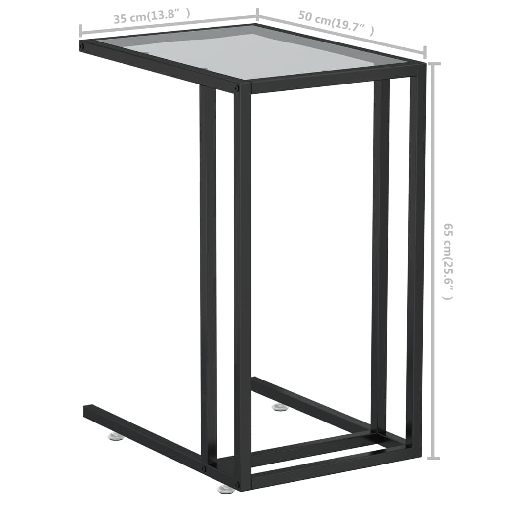 Przezroczysty stolik pomocniczy, 50 x 35 x 65 cm, szkło hartowane, elegancki stół konsolowy do salonu, stabilny szklany stół z metalową ramą, uniwersalny stolik pod telefon