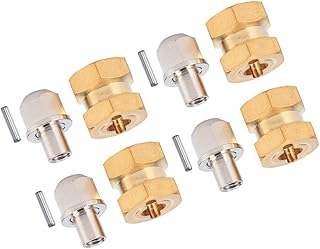 RC Car Combiner 4 Sets 12mm/15mm/17mm Brass Combiner for SCX10 90046 90047 1/10 RC Crawler Car(12mm)