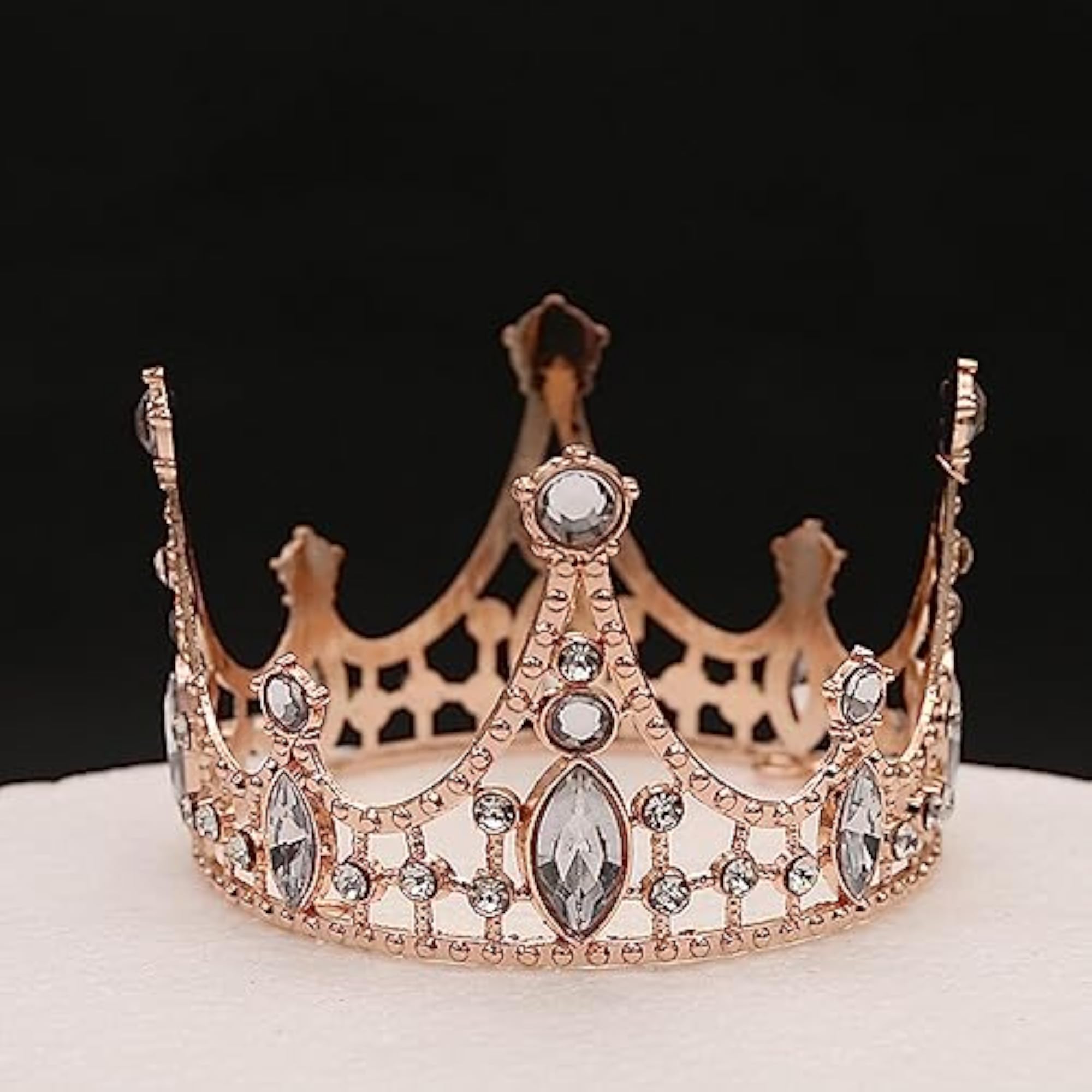 Rose Gold Modern Tiara Headpiece for Parties
