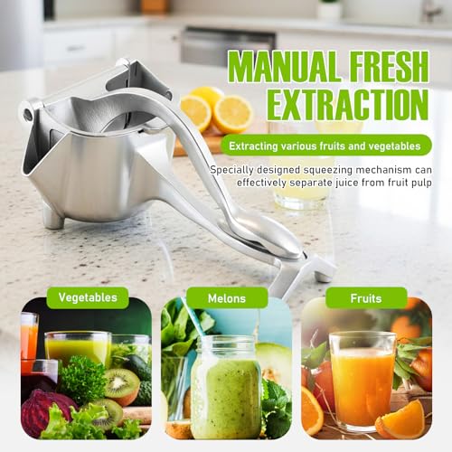 2026 Upgrade Hand Juicer, Fresh Fruit Juice Extractor, Handheld Lemon Juicers, Ergonomic Grip, Pressing Lemons, Oranges, Pomegranates and Limes (1, Silver) by OPTLPL - Image 7