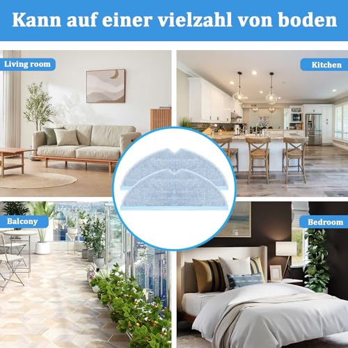 Wischtücher für Roborock S7 / S7+ / S7 MaxV / S7 MaxV Plus / S7 MaxV Ultra /S8 / S8+ / T7 / T7S Wiederverwendbar & Waschbar Zubehör Roboter Staubsauger Mikrofaser Wischtuch Ersatzteile 6 Stück