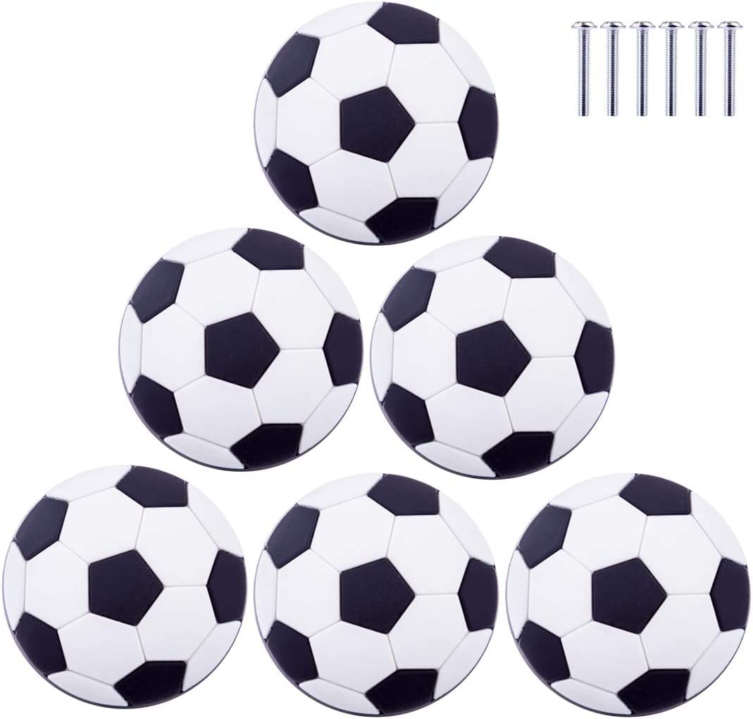 Pomos for niños Manija de la puerta Tirador del cajón, Pomos for muebles for niños Juego de 6 Pomos for muebles Pomos for armarios de fútbol Juego de habitaciones for niños Perilla for armario, Cajón