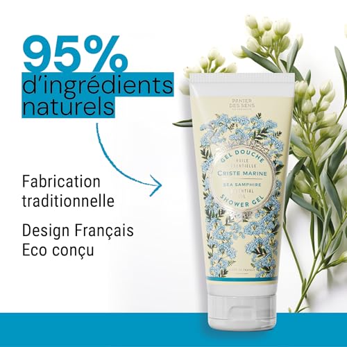 Image of Panier des Sens Sea Samphire Body Wash, French Shower Gel, 6.8 fl oz | Vegan Body Wash | 96% Natural-Origin Ingredients | Gentle Daily Cleansing | Long-Lasting Fragrance | Soft Skin Feel