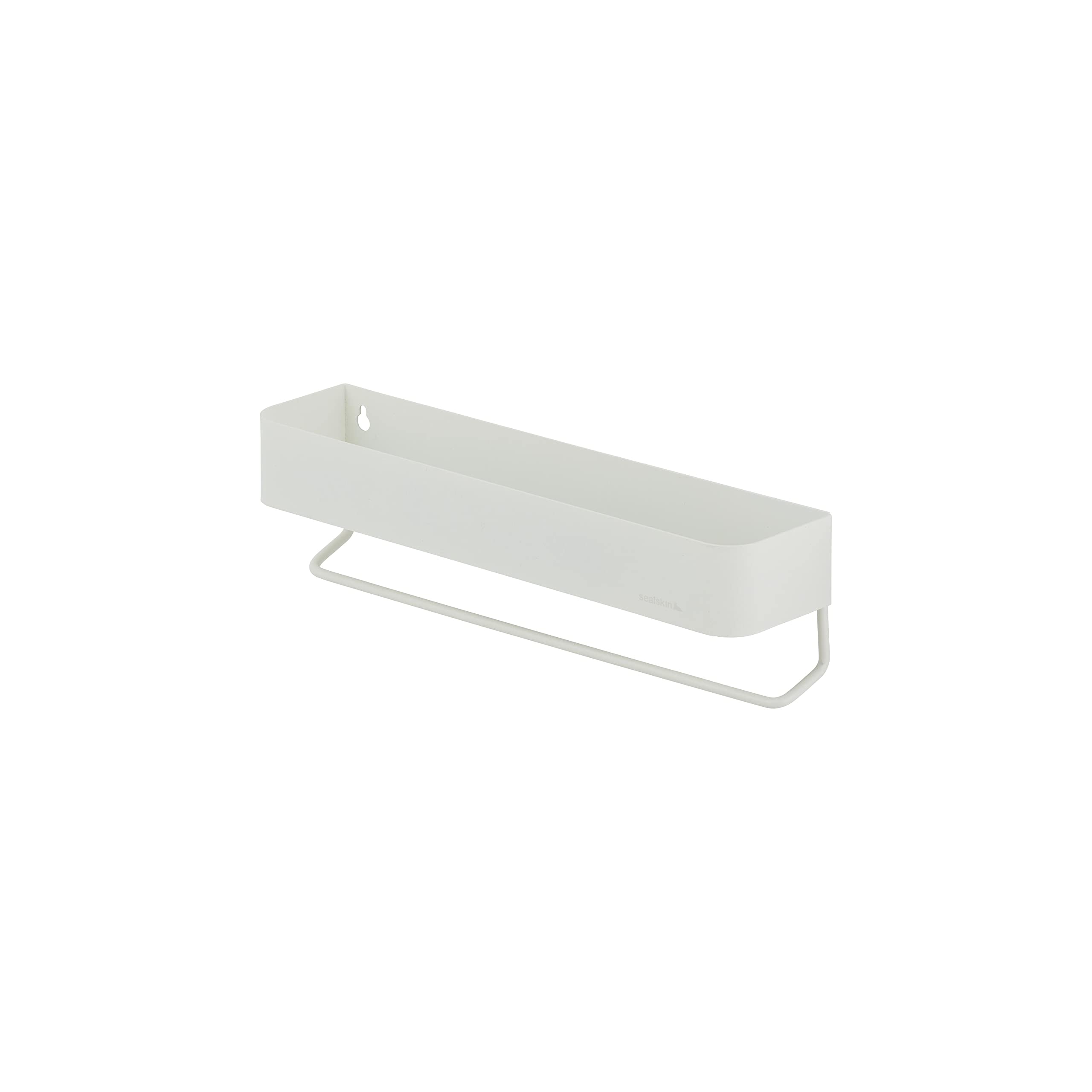 Sealskin Brix, Scaffale a Parete con portasciugamani, 35 cm, Bianco