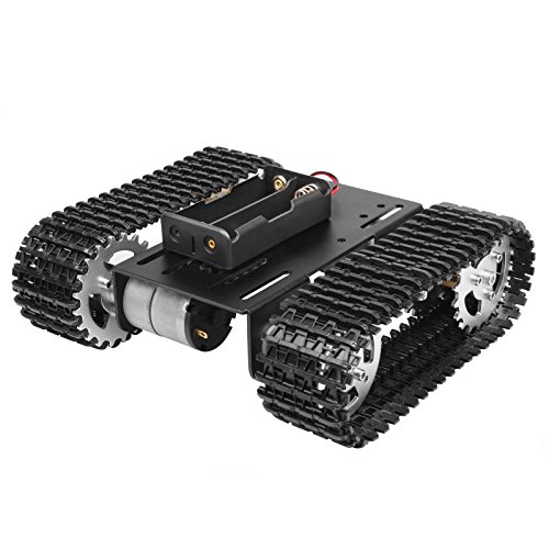 OTTFF Preassembled Robot Tank Chassis Track Compatible with Arduino Tank Aluminum Alloy Chassis Raspberry DIY STEM - Speed of 20m / min Maximum Load 2kg