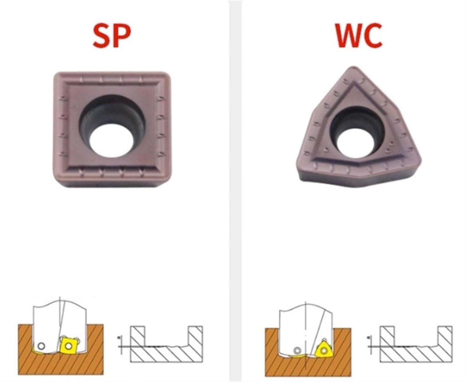 WC U-Drill 2D-Bohrer mit Doppeltem Durchmesser, 8,5 mm-50 mm, Interne Kaltwasserspritz CNC Drehmaschine (Farbe : 44mm, Größe : 2D)