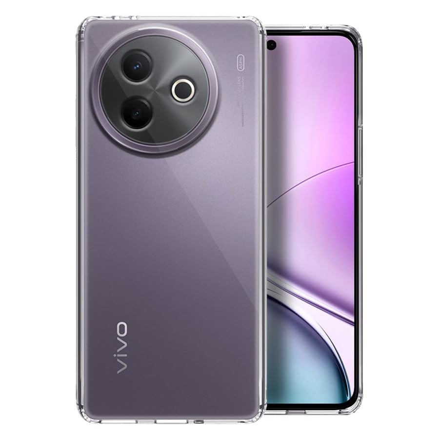 Image of Fashionury Crystal Clear Case for Vivo Y39 5G | Yellowing Resistance | Transparent TPU Silicone | Raised Camera Lips | Slim Transparent Cover