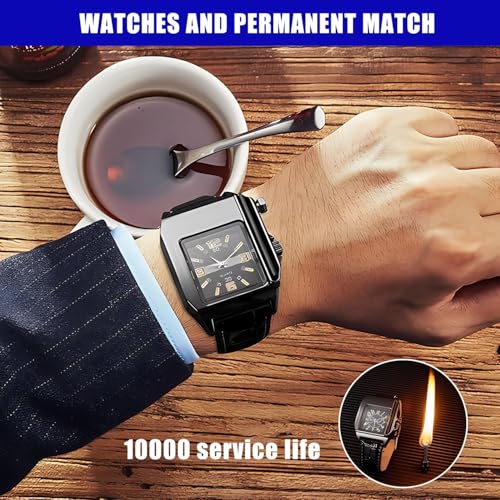 Encendedor Multifuncional 2 en 1 con Reloj Negro miniatura 4