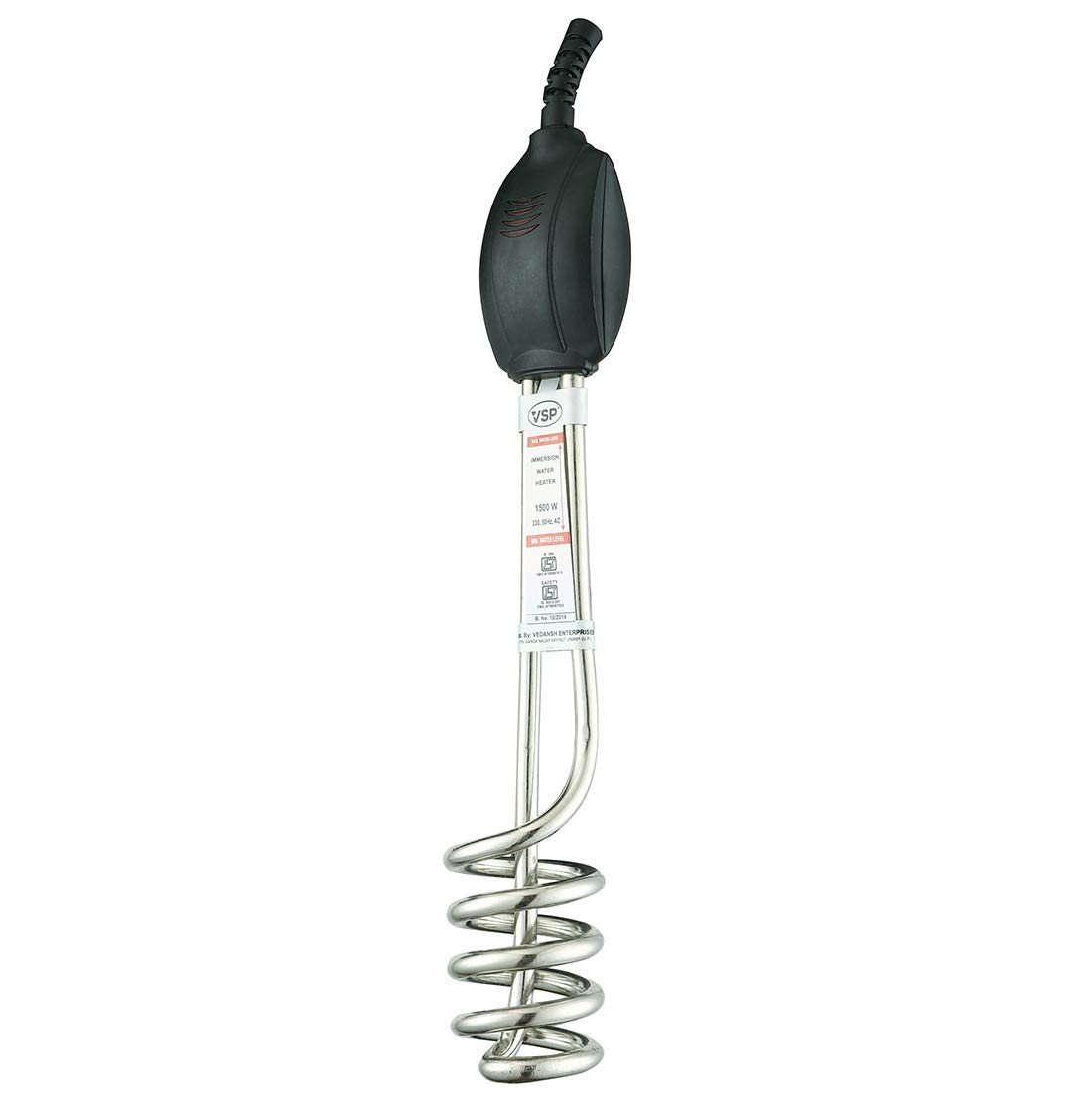 VSP Electric Immersion Water Heater (IWH-1909) 1500W (Black)