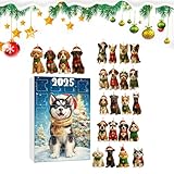 Ajout saisonnier parfait : doté d'un charmant design sur le thème du chien, ce calendrier de Noël en acrylique transparent améliore la décoration de la maison en mélangeant harmonieusement gentillesse et fonctionnalité, parfait pour orner les arbres de Noël pendant les célébrations.