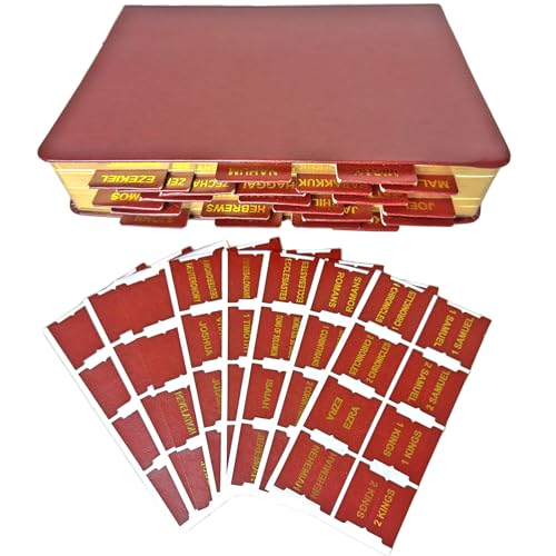 Prriudy 88 Leather Bible tabs Bible Index Book Tabs for Study Bible Women and Men, 66 Bible Tabs for Old and New Testament and 22 Blank tabs (Brown)