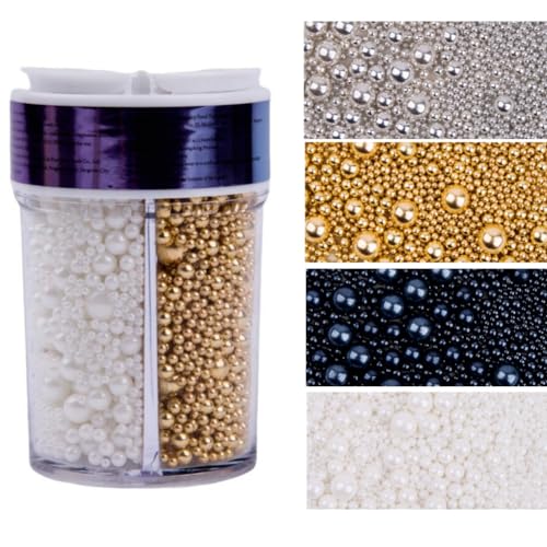 Essbare Perlen für torten Kuchen Dekoration 168g Weiß Schwarz Gold Silber...