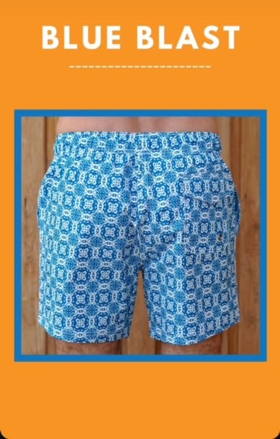 Blue Blast Men's Swim Trunks - 100% Polyester, Quick-Dry, Lightweight, Durable Beach & Pool Shorts for Comfortable Fit2