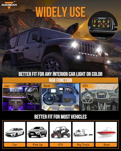 Image of Auxbeam 8 Gang Switch Panel RB80 3 Modes Dual-Side Wiring Easy Installation | Work with 12V‑24V DC accessories (720W‑1400W, 60A max),fits most vehicles for off-road enthusiasts, outdoor workers, campers.