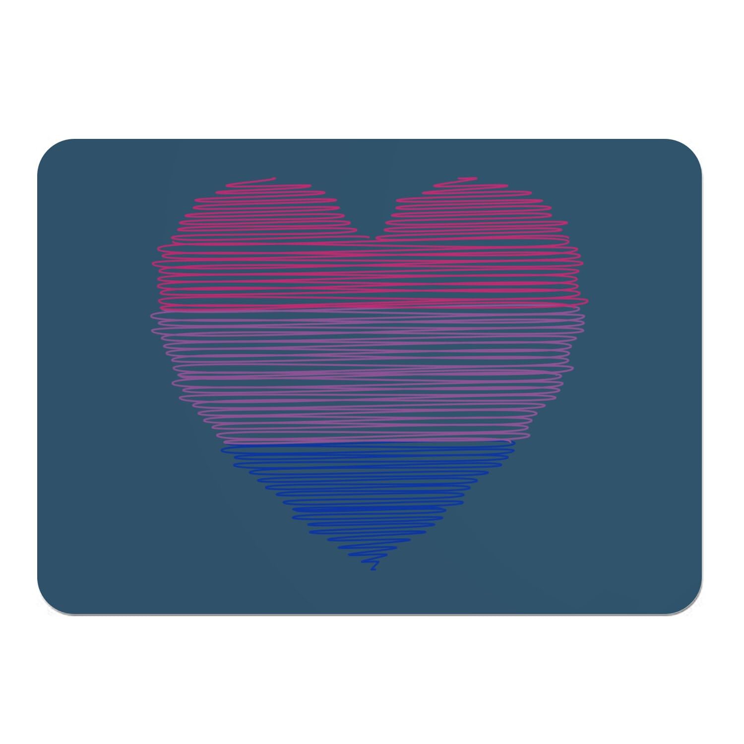 Set de table en liège bleu premium napperon grand format motif coeur LGBT lot de 4