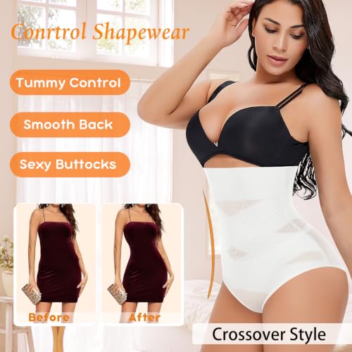 Image of Werena Tummy Control Shapewear Panties for Women High Waisted Body Shaper Slimming Shapewear Underwear Girdle Panty