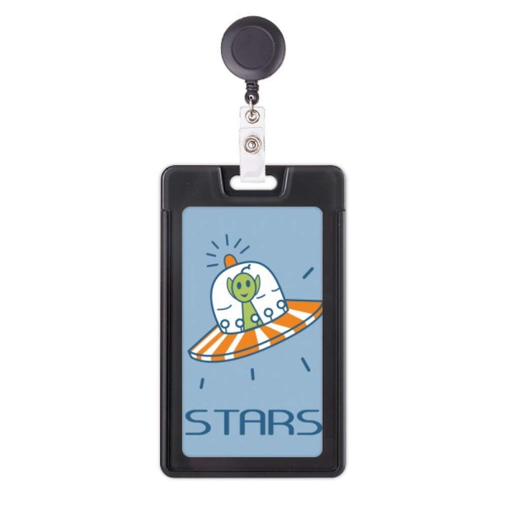 Funda retráctil para tarjetas del universo y espacio con clip de acreditación 5