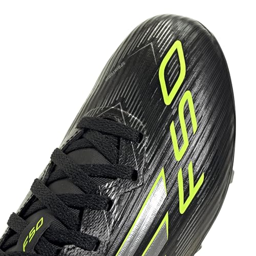 Adidas Unisex-Kids F50 League Firm Ground/Multi Ground, Black/Iron Metallic/Lucid Lemon, 2 by adidas - Image 5