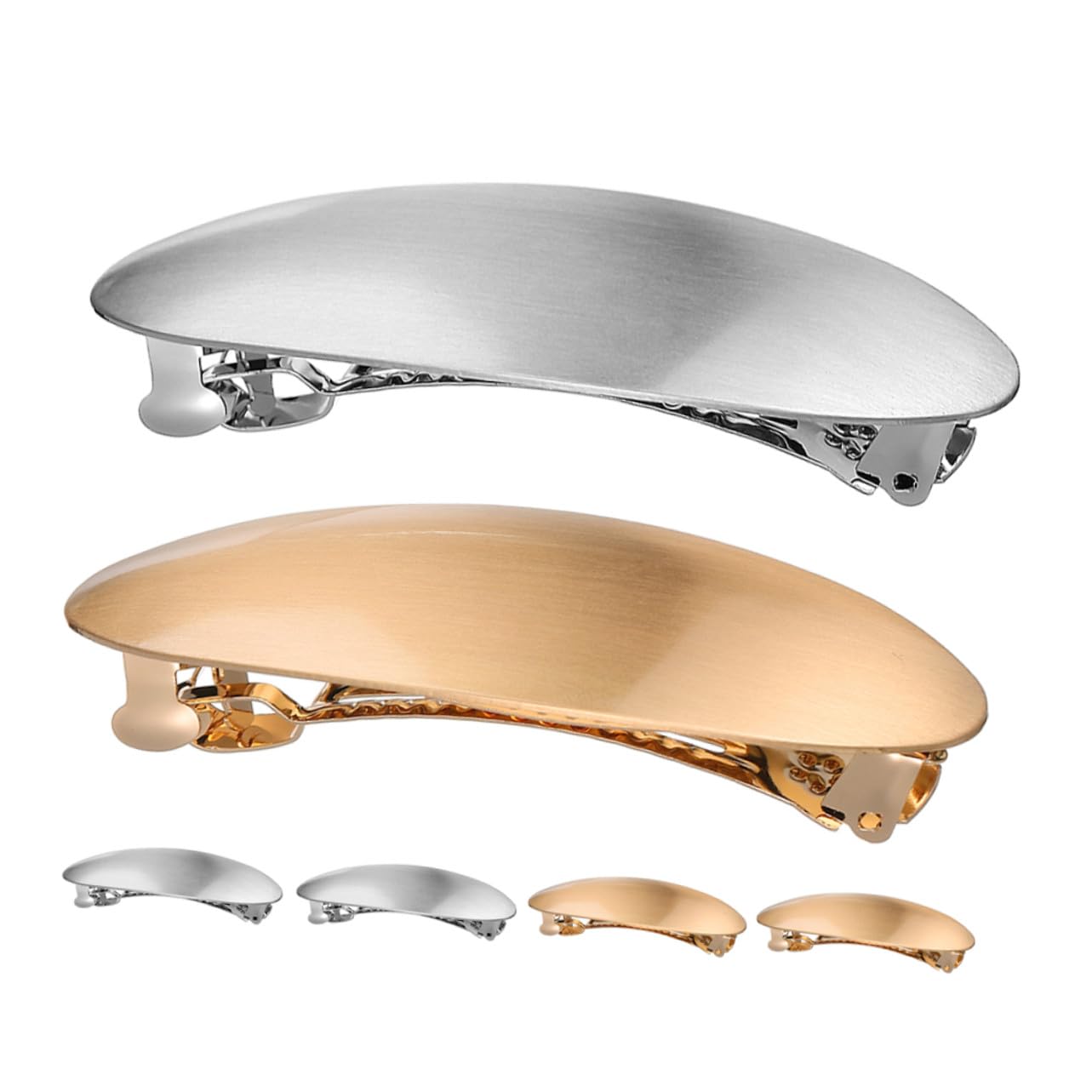 6 Piezas Clips Franceses Ovalados de Metal para Mujer Pinzas Elegantes para Cabello Grueso y Fino Accesorios Versátiles para Eventos Formales y Diario Diseño Chic Parisino y Plata