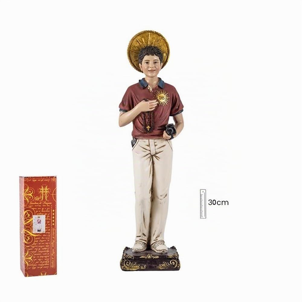 Carlo Acutis Figura 30cm. patrón de Programadores Informáticos y Santo de Internet Imagen Resina