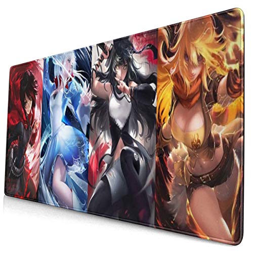 AntonioWilliams RWBY Large Mouse Pad Computer Game Pad 15.8 X 29.5 Inch Non-Slip Rubber Stitching Lock Mouse Pad Desktop Mouse Pad for Office/Home, Laptop, Long Mouse Pad