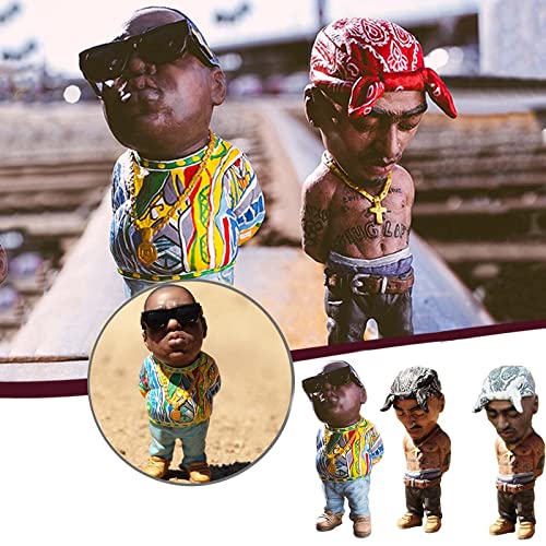 Figura decorativa resina rapero negro 10 cm miniatura 3