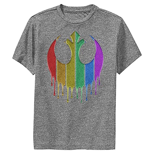 STAR WARS Rainbow Sparkle Rebel Drip Boys Short Sleeve Tee Shirt