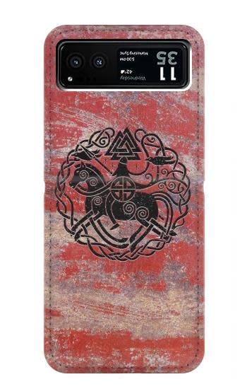 Étui Viking pour Motorola Razr 40 : housse clapet en cuir noir