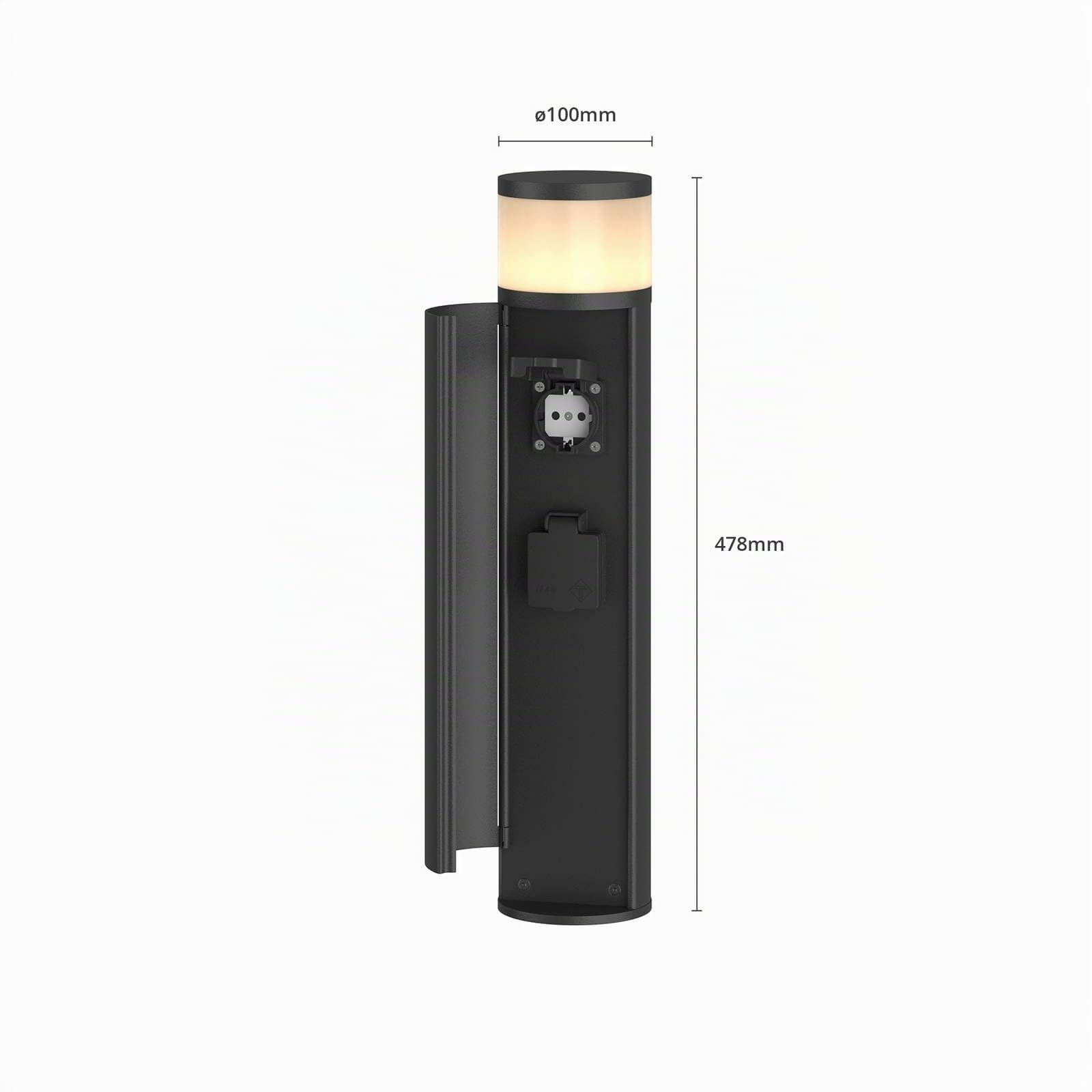 Lucande Lámpara para exterior Corban (Moderno) en Negro hecho de Aluminio (1 llama, G9) iluminación senderos baliza farola