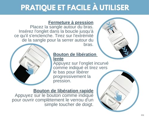 Garrot d'infirmière à libération rapide et lente sans latex