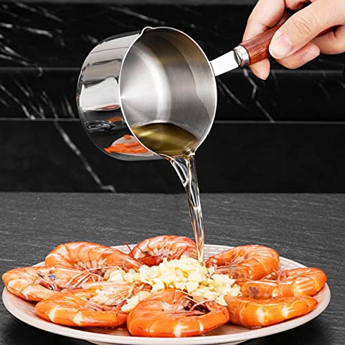 Qianly Mini Soup Pots Oil Melting Cooking Pot Dual Pour Easily To Clean With Long Handle Small Saucepan For Making Sauces Stovetop Rv Travel, 250Ml #TOP4