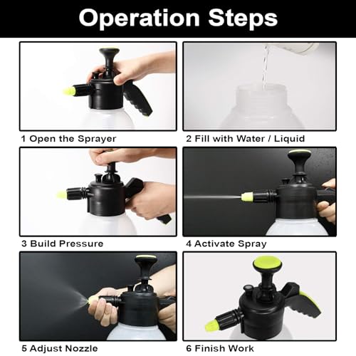 Image of Neptune Simplify Farming 2 Liter Hand Pressure Spray Bottle | Snow Foam Pump Sprayer with 2 Nozzles | Multipurpose for Garden Watering, Car Wash, Plant Care, Home & Outdoor Cleaning