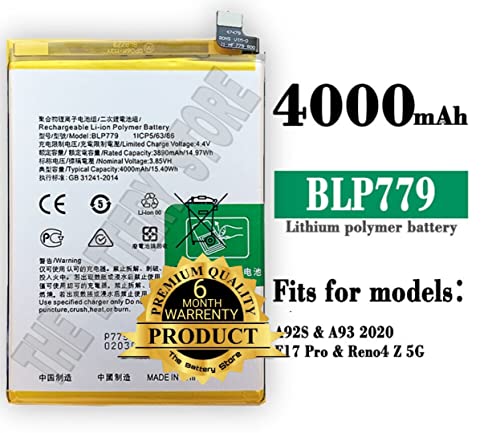 Image of Original BLP779 Battery for Oppo F17 PRO / A92S / A93 2020 F17 PRO /Reno 4 Z 5G Battery with 6 Month Warranty ***(Y00000178)