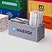 Yixoo Desk Organizer, Pen Pencil Holder, Business Name Cards Holder, Shipping Container Model Storage Box, Secret Storage Box with Multiple Compartments Office Supplies Multi-function (MAERSK)