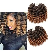 8 Inch Jamaican Bounce Crochet Hair 22 Strands Jumpy Wand Curl Crochet Hair 4 Packs Curly Crochet...