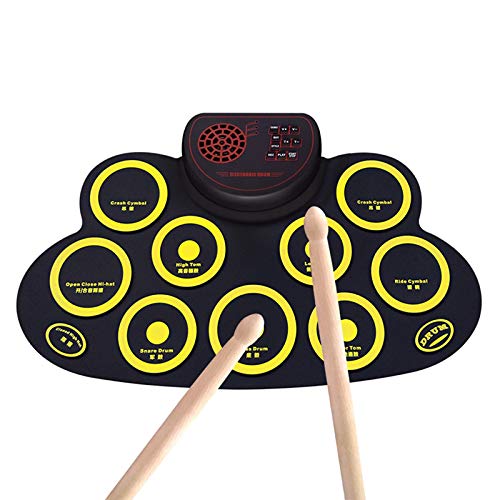 JISKGH Electronic Drum Set - Practice Drum Pad Roll Up Potable Drum Kit with Headphone Jack Built-in Speaker Drum Sticks… - Image 3