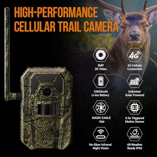image for MagicEagle® Trail Camera 4G Cellular Trail Cameras 2K Audible Video 0