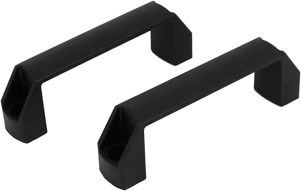 uxcell Cupboard Cabinet Gate Door 140mm Length Plastic Pull Handles Black 4pcs